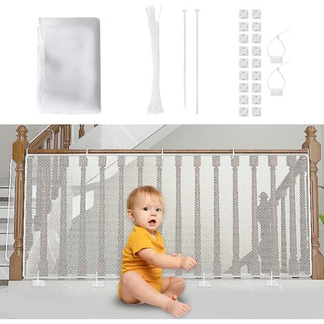 Filet de sécurité, filet de sécurité pour escalier de balustrade de balcon pour bébé, filet de protection d'escalier durable surélevé 120Lx100H cm