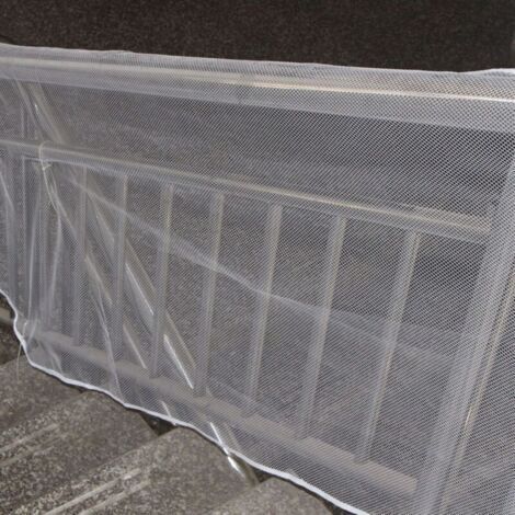 Filet de sécurité pour balcon de 3 mètres, protégeant les enfants et les animaux domestiques  garde-corps d'escalier en maille  blanc.