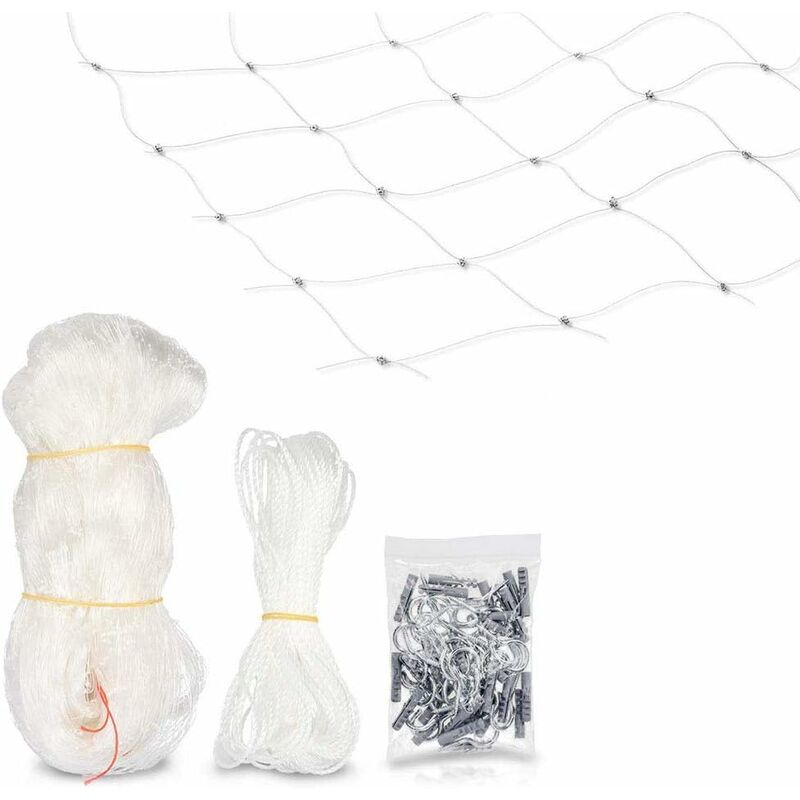 Filet de sécurité pour Chat - Filet de Protection Transparent pour Balcon - Filet Anti-Fuite pour fenêtre et terrasse - sans perçage (3 * 6m)