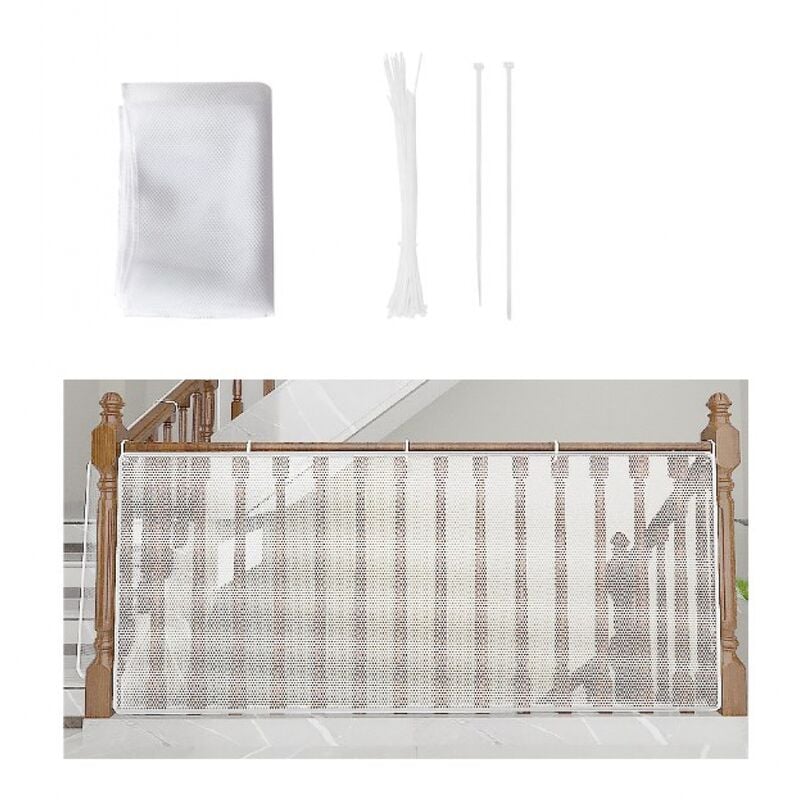 Csparkv - Filet de Sécurité pour Enfants, Bébé Filet de Protection pour Balcon et Escalier, 300Lx79H cm Robuste Réglable Clôture D'escalier Barriere