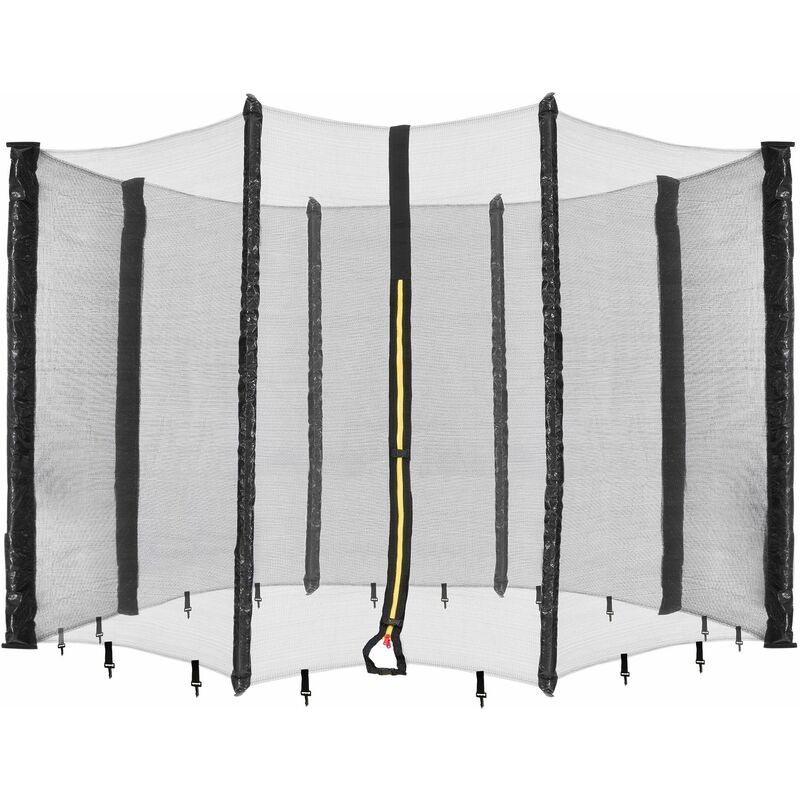 Filet de sécurité pour trampoline - Diamètre : 430 cm - 8 barres - Résistant aux uv - Résistant aux intempéries - Maille étroite - Verrouillable