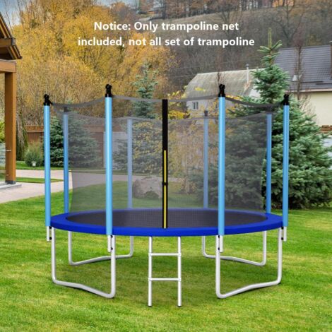 Filet de sécurité pour trampoline d'intérieur, filet de rechange pour trampoline, double fermeture éclair et boucles, filet de sécurité pour trampoline à 6/8 poteaux, hauteur 180 cm