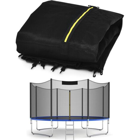 Filet de sécurité pour trampoline d'intérieur, filet de rechange pour trampoline, double fermeture éclair et boucles, filet de sécurité pour trampoline à 6/8 poteaux, hauteur 180 cm