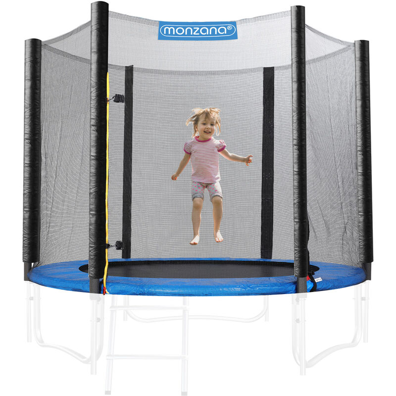 Filet de sécurité pour trampoline Résistant Entrée fermable Dimension au choix 244 - 250 cm / 6 Stangen (de) - MONZANA