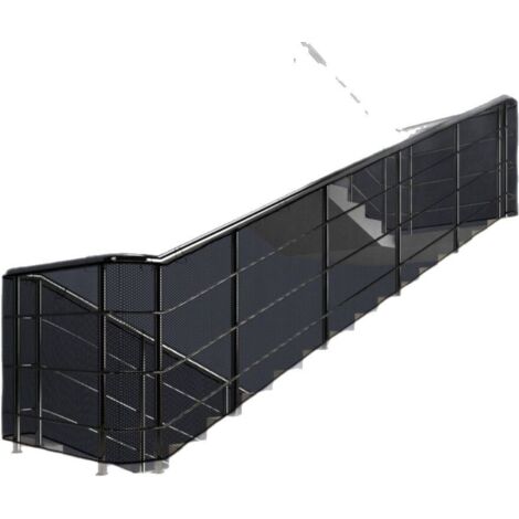 Filet de sécurité renforcé noir 1.5x0.9m pour escalier et balcon, barrière enfants et animaux avec 10 sangles et 15 cordes