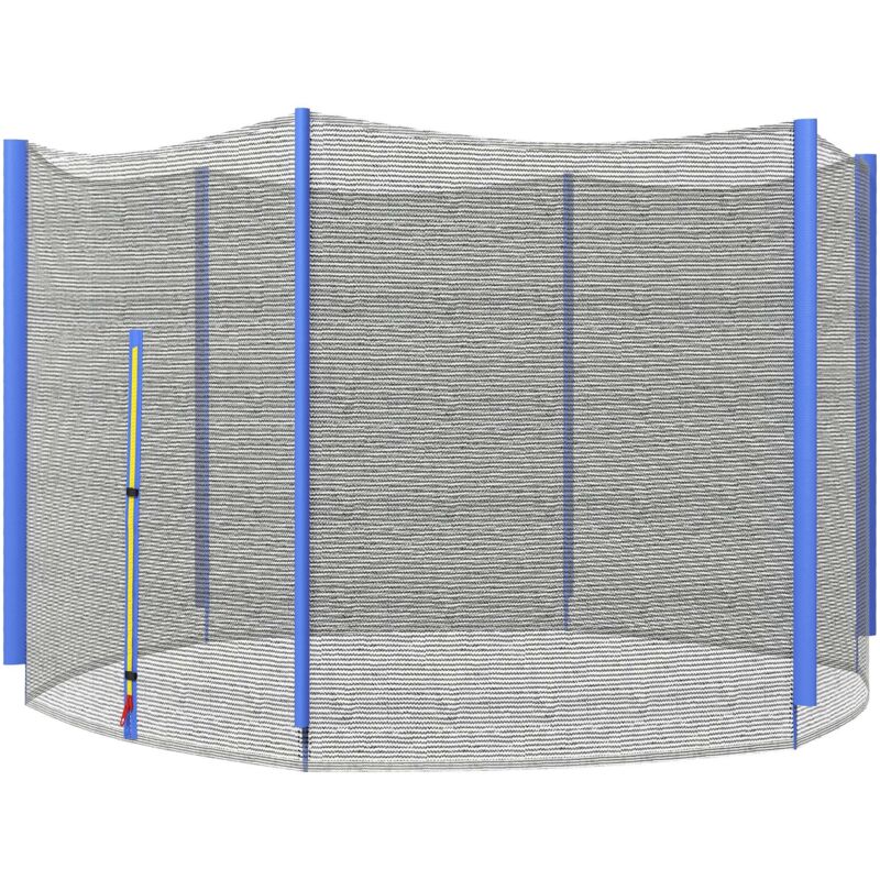 Sportnow - Filet de sécurité trampoline porte zipée ø 244 cm 6 poteaux bleu noir