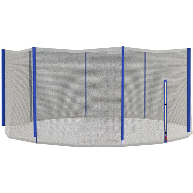 Sportnow - Filet de sécurité trampoline porte zipée ø 366 cm 8 poteaux bleu noir