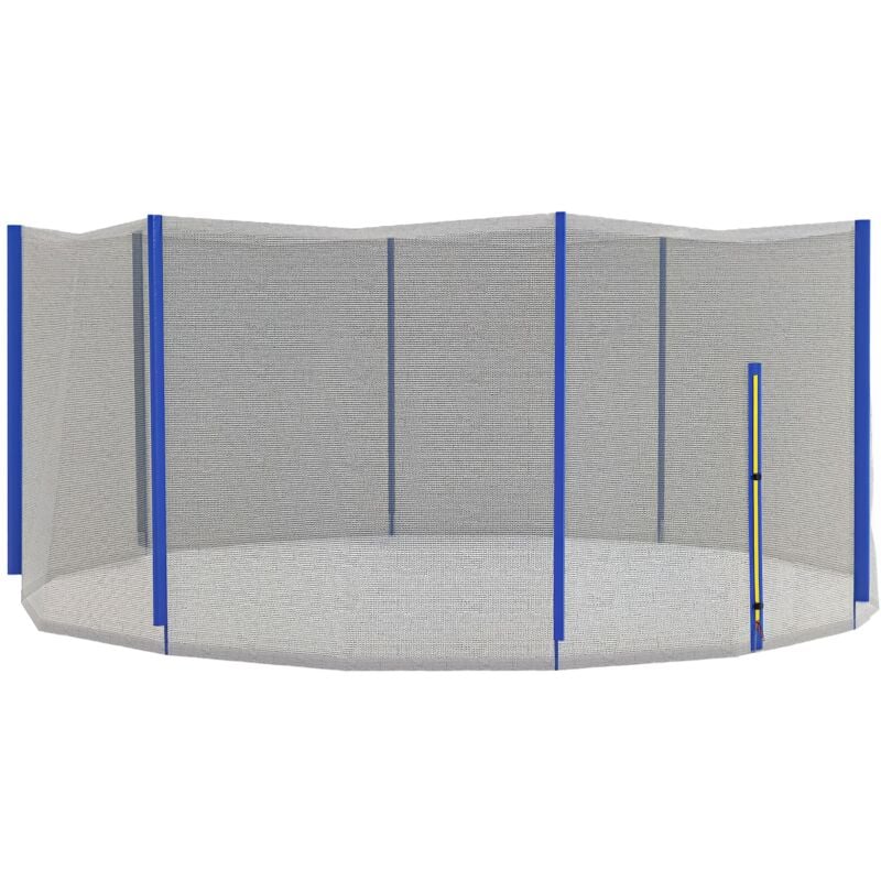 Sportnow - Filet de sécurité trampoline porte zipée ø 426 cm 8 poteaux bleu noir