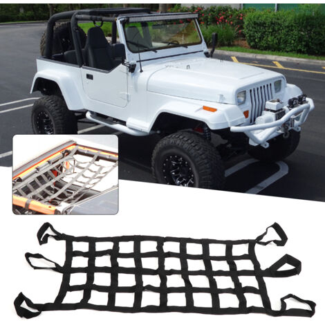 Filet de toit multifonction pour Jeep Wrangler YJ TJ JK JL, hamac souple et filet de hayon pour rangement