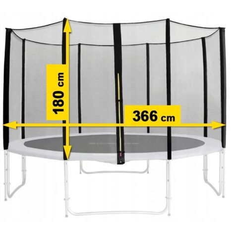 FILET DE TRAMPOLINE 12FT 355/366/374 cm pour 8 POTEAUX SOLIDE ET DURABLE