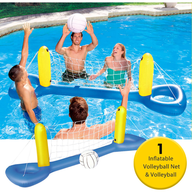 Filet de volley-ball gonflable 96,1 x 25,2 pouces ensemble de flotteur de piscine gonflable de volley-ball pour enfants adultes jeu de natation jouet