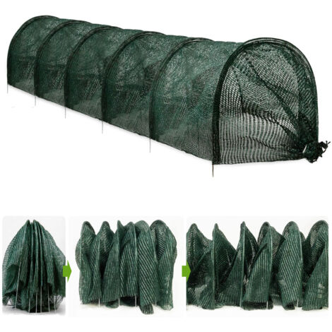 Filet d'ombrage 2 en 1 pour serre, filet d'ombrage pour tunnel de jardin, couverture de rangée de légumes, couverture végétale (300 x 45 x 45 cm)