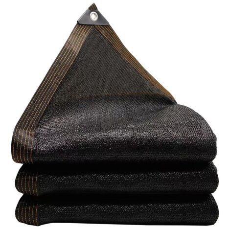 Filet d'ombrage, 2 mètres de large x 2 mètres de long, noir, épais et dense, pour cours, pavillons et protection solaire des plantes.