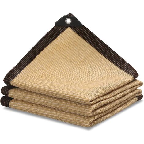 Filet d'ombrage beige d'extérieur pour terrasse et serre, toile de protection solaire 2 x 4 m