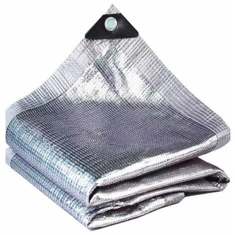 Filet d'ombrage de décoration extérieure, argent, filet d'ombrage de serre, tissu d'ombrage en aluminette réfléchissant à 99 %, voile d'ombrage pour terrasse, jardin, abri de voiture, épaississement d