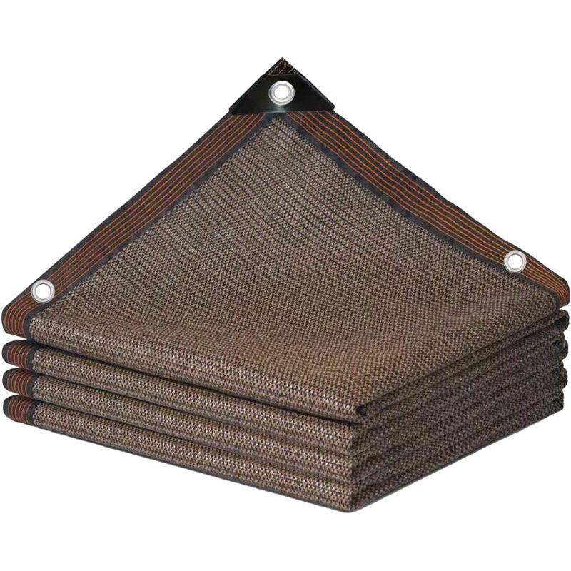 Filet d'Ombrage de Jardin Couverture d'Ombrage Extérieure pour Pergola Terrasse Plantes Serre Poulailler Brun Foncé - 3x4M