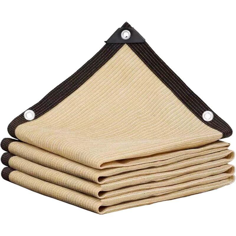 Filet d'Ombrage de Jardin Couverture d'Ombrage Extérieure pour Pergola Terrasse Plantes Serre Poulailler Marron - 4x5M