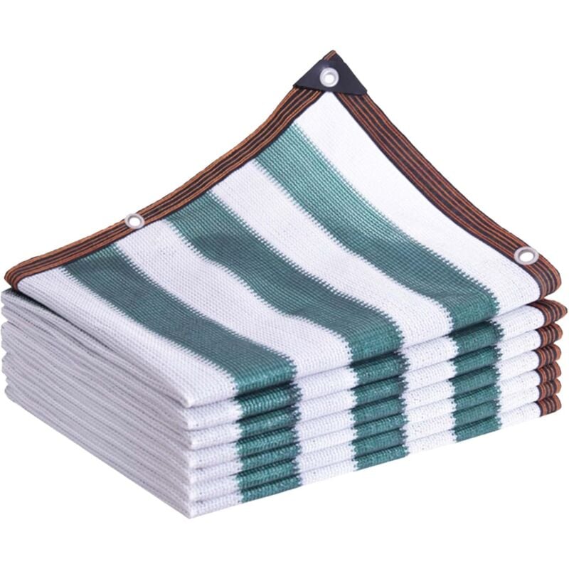 Filet d'Ombrage de Jardin Couverture d'Ombrage Extérieure pour Pergola Terrasse Plantes Serre Poulailler Vert Clair Blanc - 2x6M