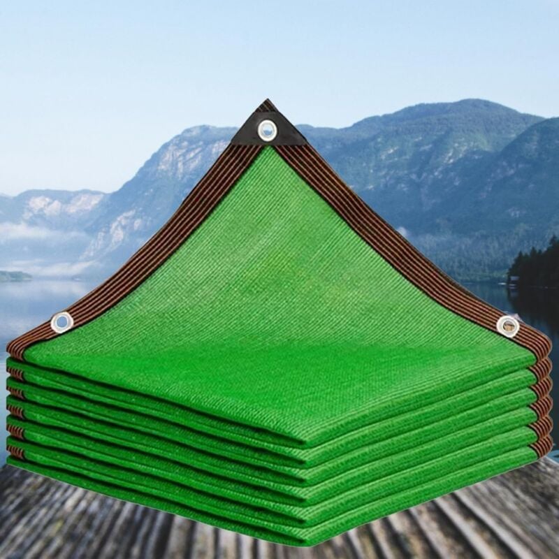 Filet d'Ombrage de Jardin Couverture d'Ombrage Extérieure pour Pergola Terrasse Plantes Serre Poulailler Vert Foncé - 3x6M