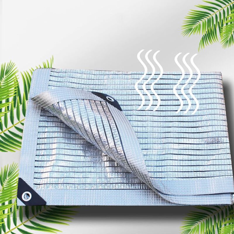 Jusch - Filet D'ombrage en Aluminium,Shade Net,Tissu D'ombre Résistant Aux UV,Voile D'ombrage Coupe-Vent, Argent (2x3m)