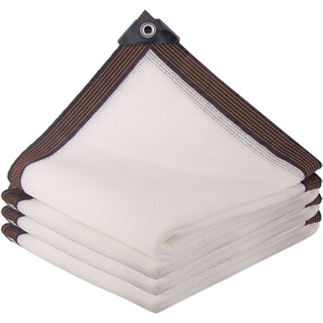Filet d'ombrage, filet de protection solaire blanc, tissu d'ombrage perméable, adapté aux serres, terrasses, jardins et plantes (3x4 mètres).