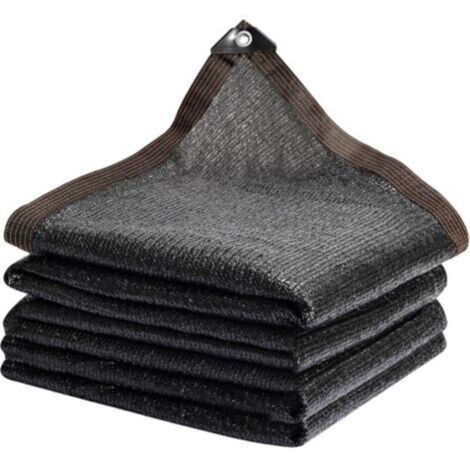 Filet D'Ombrage, Filet Protection Solaire 95% UV Tissu D'Ombrage, Toile d'ombrage de Serres Coupe-Ventpour La Couverture VéGé Jardin, Noir 3x3m