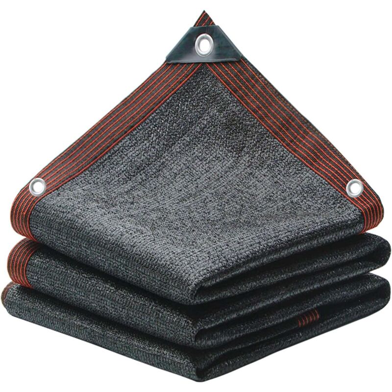 Cyslmuk - Filet d'ombrage noir 2x4m, toile d'ombrage de protection solaire, filet d'ombrage avec œillets, filet d'ombrage de jardin, filet anti-UV