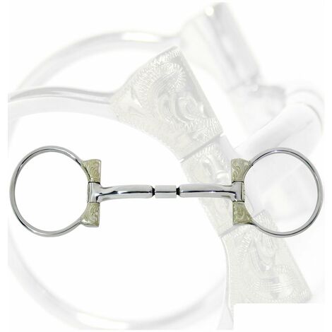 Filet en acier inoxydable Western D avec placage en maillechort de 13 mm