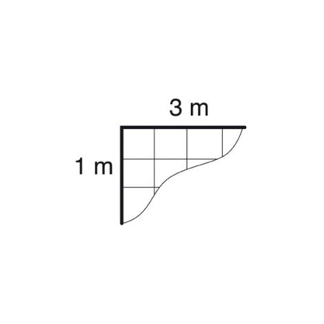Filet garde-corps L 3m h 1m maille 100mm type U - DIMOS