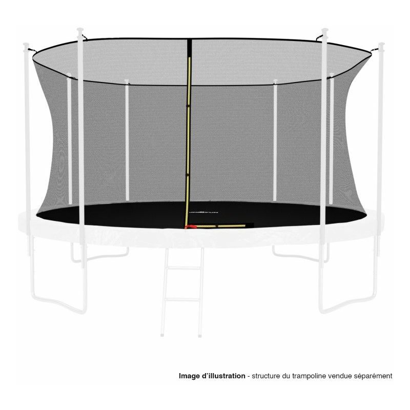 Filet intérieur de sécurité pour trampoline : ø 14Ft, 8 Perches - Noir