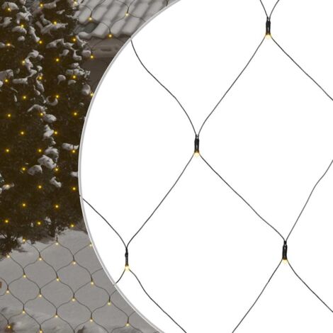 Filet lumineux blanc chaud de Noël 3x2 m 204 LED-Décoration de Fête pour Noël Int/extérieur 394071