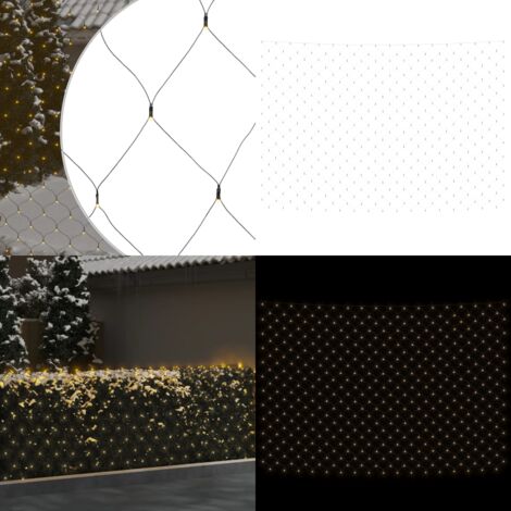 Filet lumineux blanc chaud de Noël 3x2 m 204 LED Int/extérieur - filet lumineux à LED -  filets lumineux à LED - Home & Living
