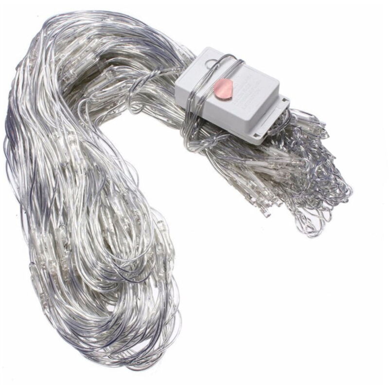 Filet lumineux de Noël 320 led 3 x 2 m 8 modes à brancher pour arbustes, jardin, fête, mariage, vacances - Bleu