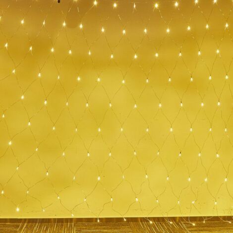 Filet Lumineux Extérieur 3x2m 320LED Guirlande Lumineuse avec Prise IP44 étanche 8 Modes Pour Noël Jardin - Blanc chaud