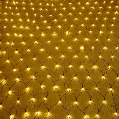 Filet lumineux LED 6x4 m 480 LED rideau lumineux blanc chaud avec 8 modes de prise chaîne lumineuse vert foncé lumières de Noël extérieures et intérieures pour fête de mariage NAIZY