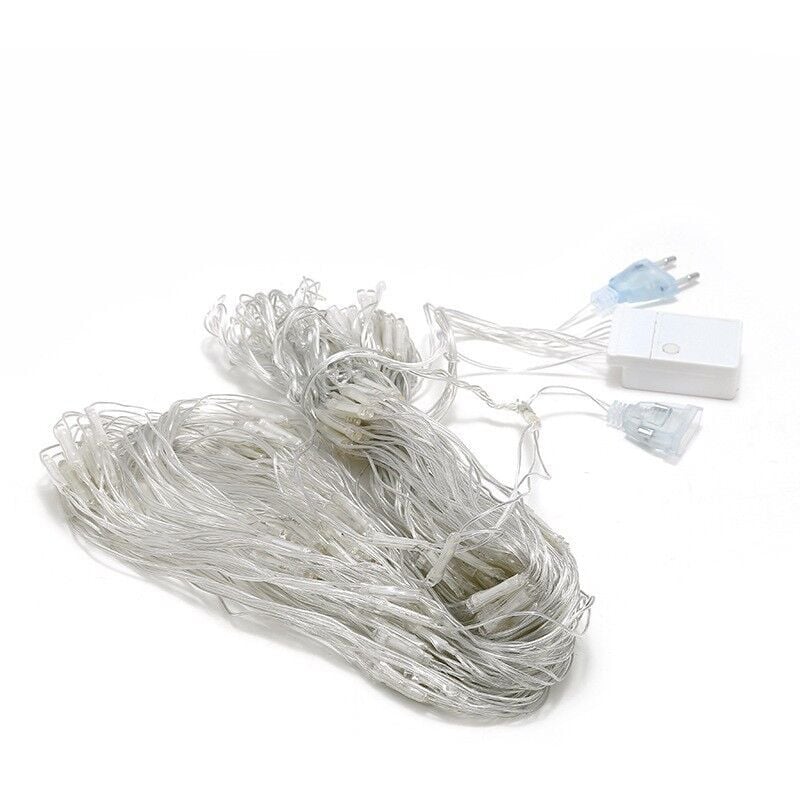 Filet lumineux led avec prise, guirlande lumineuse 8 modes, rideau lumineux, décoration extérieure et intérieure pour Noël, Halloween, mariage (6 x 4