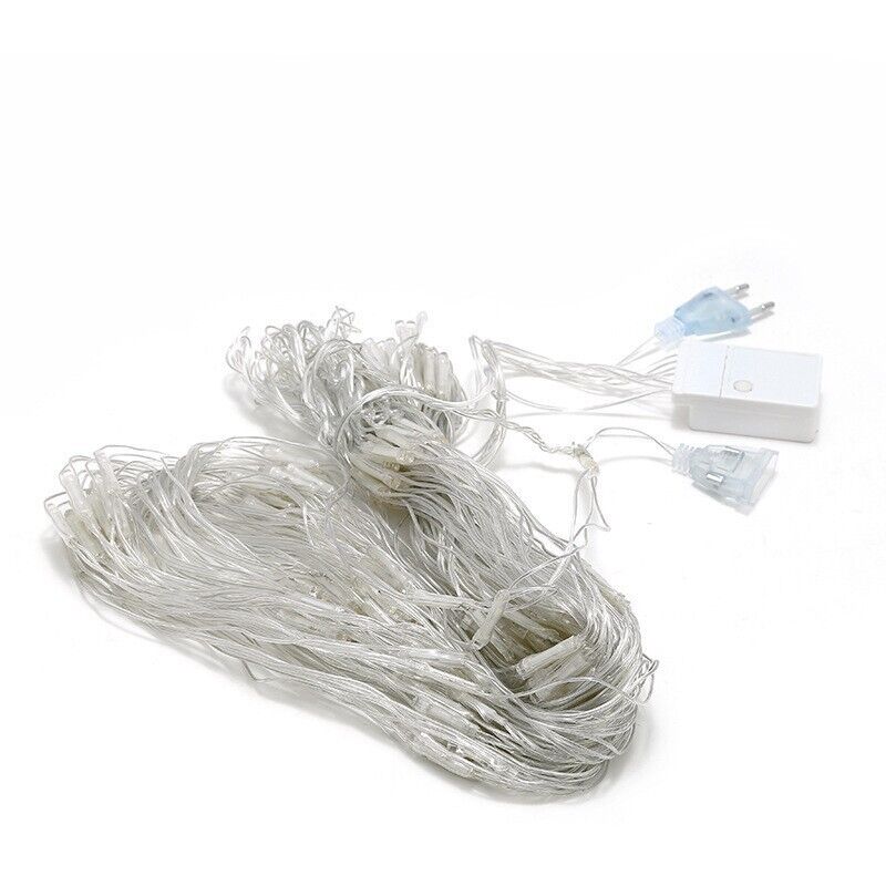 Filet lumineux led avec prise, guirlande lumineuse 8 modes, rideau lumineux, décoration extérieure et intérieure pour Noël, Halloween, mariage (6 x 4