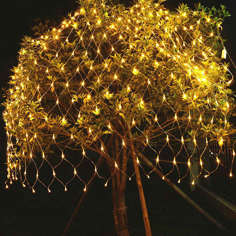 Filet Lumineux Solaire Extérieur, 6 m x 4 m 540 LEDs Guirlande Lumineuse de Filet, Etanche Guirlande Lumineuses Filet pour Noël Buissons Clôture