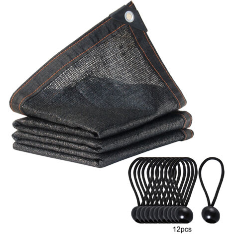 Filet ombrage avec oeillets et cordes pour jardin, 65%-75% de protection, dimensions 3x3m