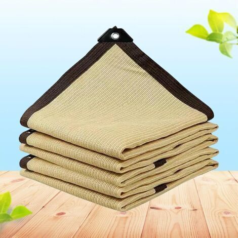 Filet Ombrage Extérieur 3x6 Voiles d'ombrage pour Patio Bache Pergola 4x3 Filet Anti Grele Filet Anti Chaleur L'air Peut circuler vers et vers Le Bas - sans perçage,beige-3x5m