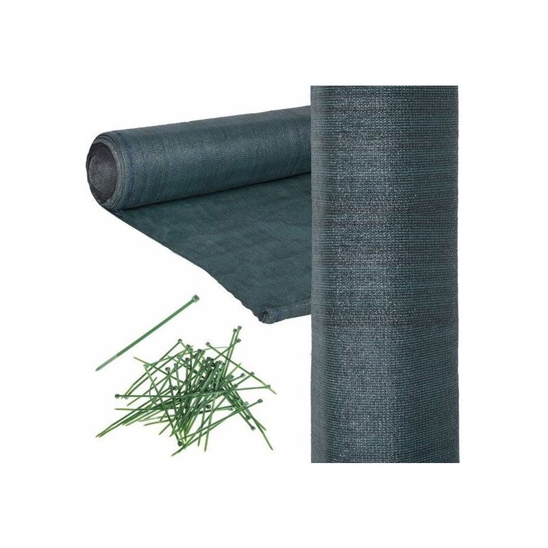 Viking Choice - Filet percé - rouleau de filet d'ombrage - 62 pour cent - 1,5 x 25 m - grillage pare-soleil - filet d'intimité - vert - kit de