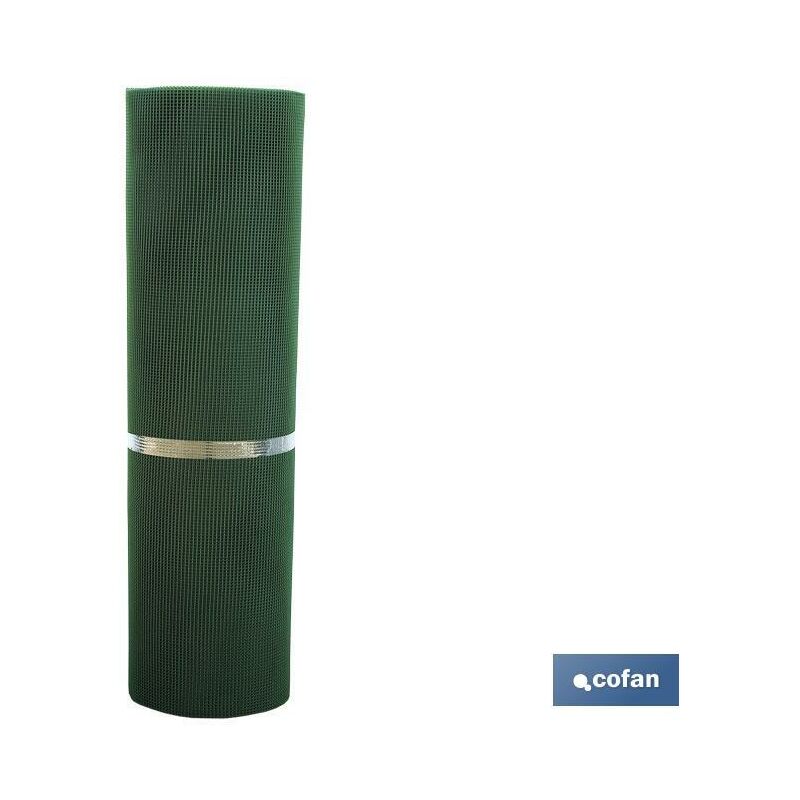 Grillage en PVC Maille carrée de 5mm Couleur verte Dimension de 1 x 25m
