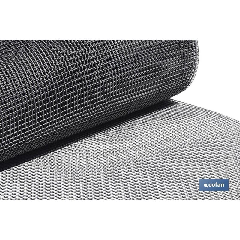 Cofan - Maille de Jardin Carrée en Plastique 10mm Gris Argenté 1x25m