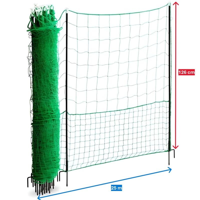 Filet Pour Poule Grande Hauteur Double Pointe 25m x 1,26m Zen Farm