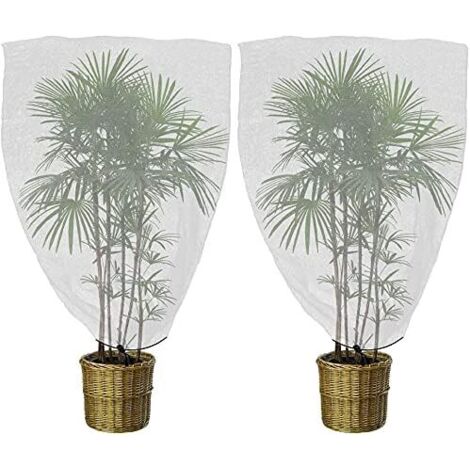 Filet pour arbres fruitiers, filet anti-insectes, filet de protection des plantes 2pcs avec cordon de serrage, filet de jardin (1 x 1,5 m/maille 0,8 mm), blanc