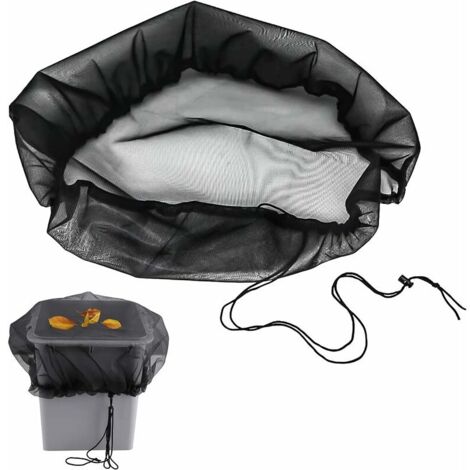 Filet pour Citerne de Pluie Filet de Protection pour Tonneau de Pluie Réglable Filet de Protection Anti-Moustique pour Extérieur Jardin Seaux Feuilles