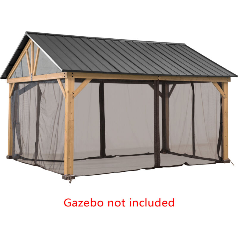 Sunjoy - Filet pour gazebo en cèdre - 404cm x 465cm