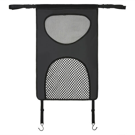 Filet Protection Voiture Universel Barrière Voiture Barrière Elastique de Siège Arrière Filet Animaux Voiture Séparation Barrière de Sépararion de Voiture pour Chien Chat 69cm x 46cm-Macaron