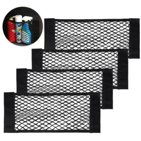 Filet Rangement de Coffre Voiture, [4 PCS 40x25cm] Organisateurs Pocket , Filet de Stockage Voiture Sac avec Élastique Magic - fy