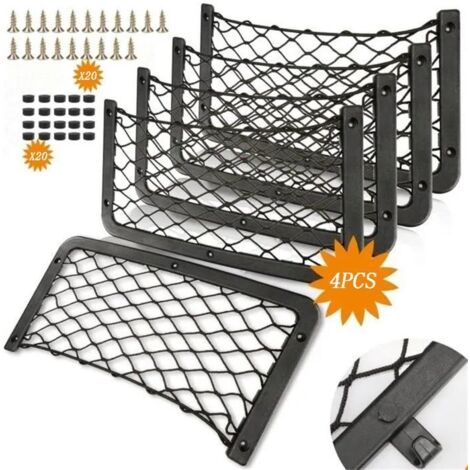 Filet De Rangement Camping Car Filet Rangement Pour Camping Car 4 PCS, Organizer Coffre Voiture 42 Filet Coffre Auto Organisateur